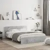 vidaXL Cadre de lit avec tête de lit gris béton 140x190 cm