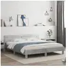 vidaXL Cadre de lit avec tête de lit et LED gris béton 160x200 cm