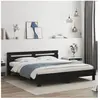 vidaXL Cadre de lit avec tête de lit et LED noir 160x200 cm