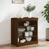 vidaXL Buffet avec lumières LED chêne marron 60,5x37x67 cm