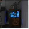 vidaXL Buffet avec lumières LED chêne fumé 41x37x67 cm