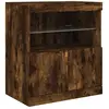 vidaXL Buffet avec lumières LED chêne fumé 60x37x67 cm