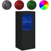 vidaXL Buffet avec lumières LED noir 41x37x100 cm