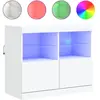 vidaXL Buffet avec lumières LED blanc 81x37x67 cm