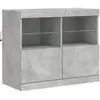vidaXL Buffet avec lumières LED gris béton 81x37x67 cm