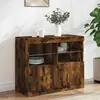 vidaXL Buffet avec lumières LED chêne fumé 81x37x67 cm