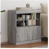 vidaXL Buffet avec lumières LED sonoma gris 60x37x67 cm