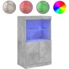 vidaXL Buffet avec lumières LED gris béton 60,5x37x100 cm