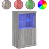 vidaXL Buffet avec lumières LED sonoma gris 60,5x37x100 cm
