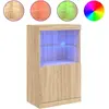 vidaXL Buffet avec lumières LED chêne sonoma 60,5x37x100 cm
