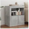 vidaXL Buffet avec lumières LED gris béton 60,5x37x67 cm