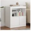 vidaXL Buffet avec lumières LED blanc 60,5x37x67 cm