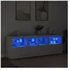 vidaXL Buffet avec lumières LED blanc 202x37x67 cm