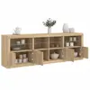 vidaXL Buffet avec lumières LED chêne sonoma 202x37x67 cm