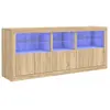 vidaXL Buffet avec lumières LED chêne sonoma 162x37x67 cm