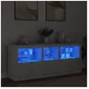vidaXL Buffet avec lumières LED blanc 162x37x67 cm