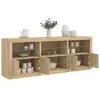 vidaXL Buffet avec lumières LED chêne sonoma 181,5x37x67 cm