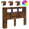 vidaXL Tête de lit à LED chêne fumé 140x18,5x103,5cm bois d'ingénierie