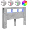 vidaXL Tête de lit à LED gris béton 140x18,5x103,5cm bois d'ingénierie