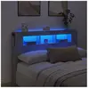 vidaXL Tête de lit à LED gris béton 160x18,5x103,5cm bois d'ingénierie