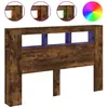 vidaXL Tête de lit à LED chêne fumé 160x18,5x103,5cm bois d'ingénierie