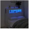 vidaXL Tête de lit à LED blanc 120x18,5x103,5 cm bois d'ingénierie