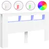 vidaXL Tête de lit à LED blanc 180x18,5x103,5 cm bois d'ingénierie