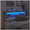 vidaXL Tête de lit à LED chêne sonoma 180x18,5x103,5cm bois ingénierie