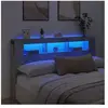 vidaXL Tête de lit à LED gris béton 180x18,5x103,5cm bois d'ingénierie