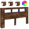 vidaXL Tête de lit à LED chêne fumé 180x18,5x103,5cm bois d'ingénierie