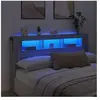 vidaXL Tête de lit à LED sonoma gris 180x18,5x103,5 cm bois ingénierie