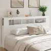 vidaXL Tête de lit à LED blanc 200x18,5x103,5 cm bois d'ingénierie