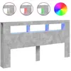 vidaXL Tête de lit à LED gris béton 200x18,5x103,5cm bois d'ingénierie