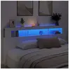 vidaXL Tête de lit à LED blanc 220x18,5x103,5 cm bois d'ingénierie