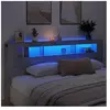 vidaXL Tête de lit à LED gris béton 220x18,5x103,5cm bois d'ingénierie