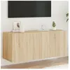 vidaXL Meuble TV mural avec lumières LED chêne sonoma 100x35x41 cm