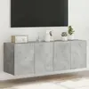 vidaXL Meubles TV muraux et lumières LED 2pcs gris béton 60x35x41 cm