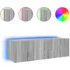 vidaXL Meuble TV mural avec lumières LED sonoma gris 100x35x31 cm