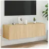 vidaXL Meuble TV mural avec lumières LED chêne sonoma 100x35x31 cm