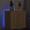 vidaXL Meuble TV mural avec lumières LED chêne sonoma 40,5x35x40 cm
