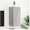 vidaXL Meuble TV mural avec lumières LED sonoma gris 30,5x35x70 cm