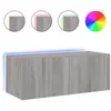 vidaXL Meuble TV mural avec lumières LED sonoma gris 80x35x31 cm