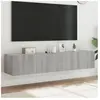 vidaXL Meubles TV muraux et lumières LED 2pcs sonoma gris 80x35x31 cm