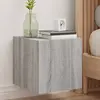 vidaXL Meuble TV mural avec lumières LED sonoma gris 30,5x35x30 cm