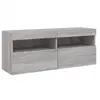 vidaXL Meuble TV mural avec lumières LED sonoma gris 100x30x40 cm