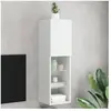 vidaXL Meuble TV avec lumières LED blanc 30,5x30x102 cm