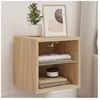 vidaXL Meuble TV mural avec lumières LED chêne sonoma 30x28,5x30 cm