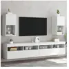 vidaXL Meubles TV avec lumières LED 2 pcs blanc 30,5x30x60 cm