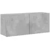 vidaXL Meuble TV mural gris béton 100x30x41 cm