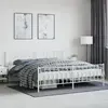 Vidaxl cadre de lit métal sans matelas et pied de lit blanc 193x203 cm